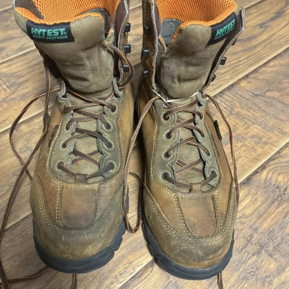 HYTEST Work Boots Men’s 13W - Waterproof Wide Leather Brown F2413-18 Electrical